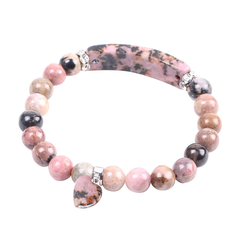 Wear FengShui Rhodonite Love Heart Healing Beads Bracelet