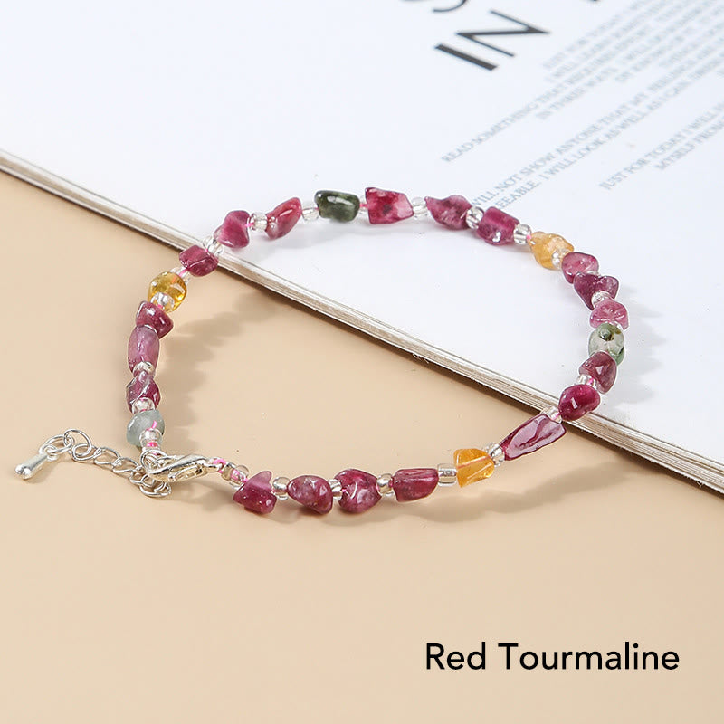 Wear FengShui Natural Irregular Shape Stone Crystal Meditation Balance Bracelet