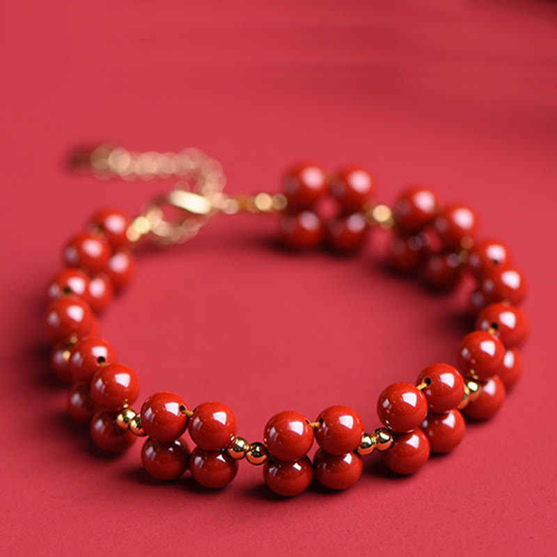 Wear FengShui Natural Cinnabar Beaded Blessing Bracelet
