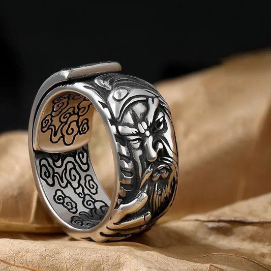 Wear FengShui Guan Gong Auspicious Clouds Amulet Wealth Ring