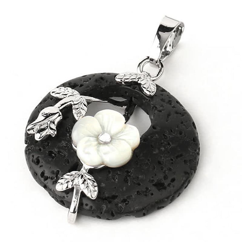 Wear FengShui Various Crystal Amethyst Green Aventurine Flower Healing Necklace Pendant