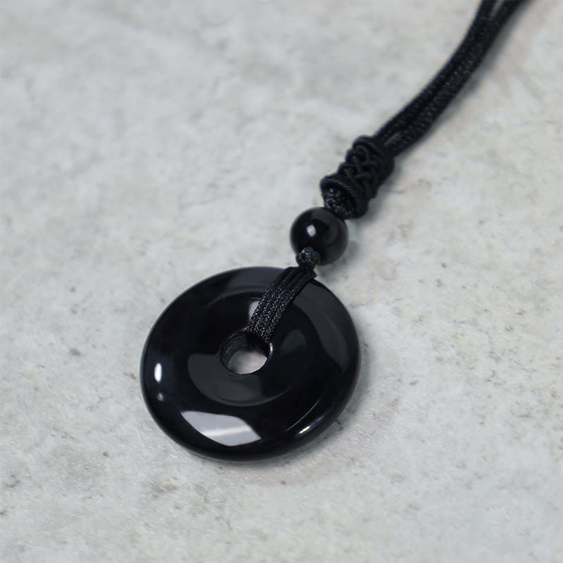 Wear FengShui Lucky Coin Pendant Healing Crystal Gemstone Necklace