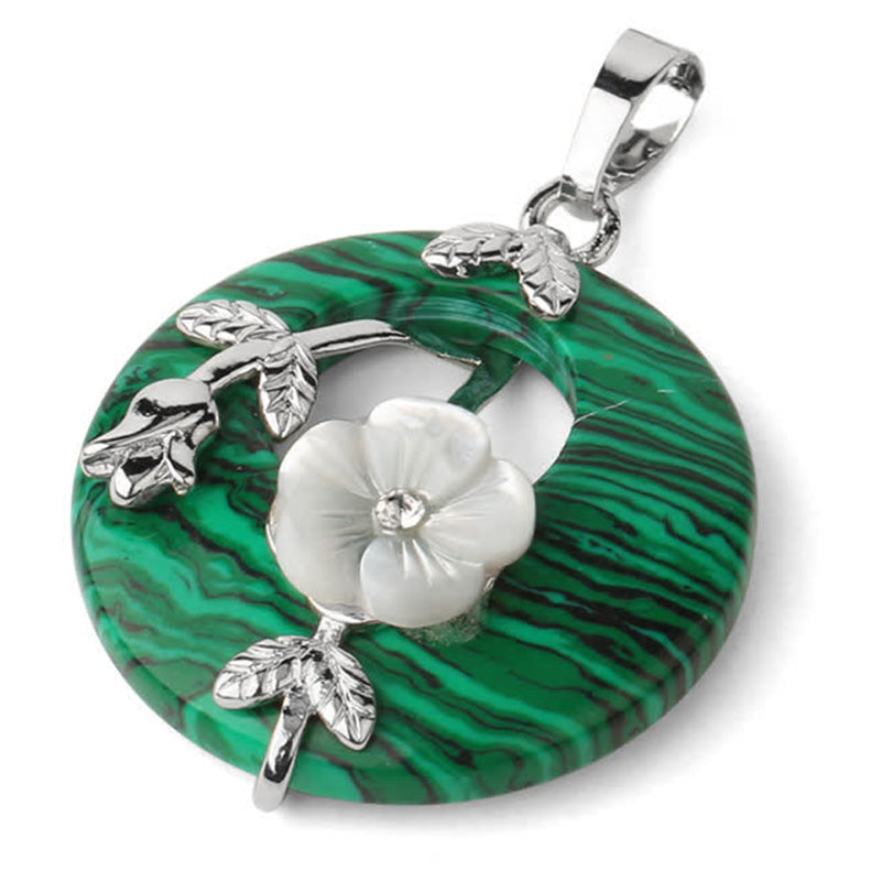 Wear FengShui Various Crystal Amethyst Green Aventurine Flower Healing Necklace Pendant