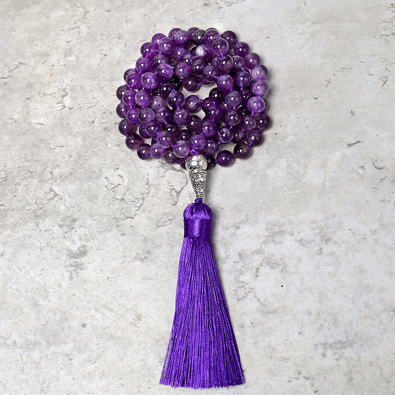 Wear FengShui Tibetan 108 Mala Beads Necklace Yoga Meditation Prayer Beads Necklace