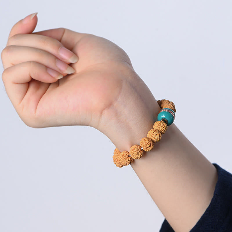 Wear FengShui Tibet Rudraksha Bodhi Seed Wealth Auspiciousness Bracelet