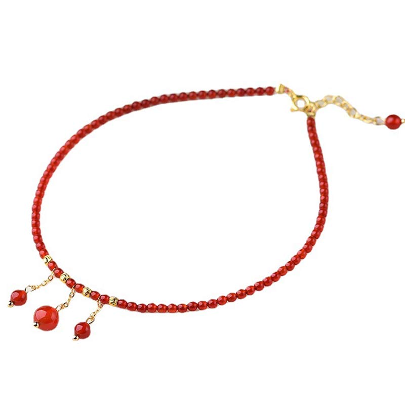 Wear FengShui Red Agate Confidence Calm Anklet