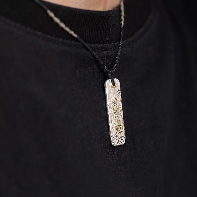 Wear FengShui Making A Fortune Chinese Character Copper Coin Wealth Necklace Pendant