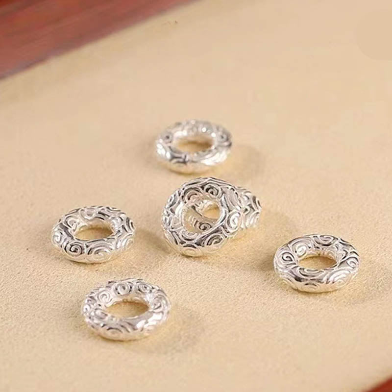 Wear FengShui 925 Sterling Silver Auspicious Clouds Peace Buckle Safe And Sound Bracelet Anklet