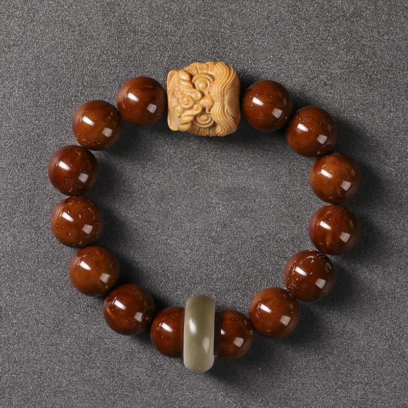 Wear FengShui Purple Bodhi Seed Dancing Lion Wisdom Bracelet