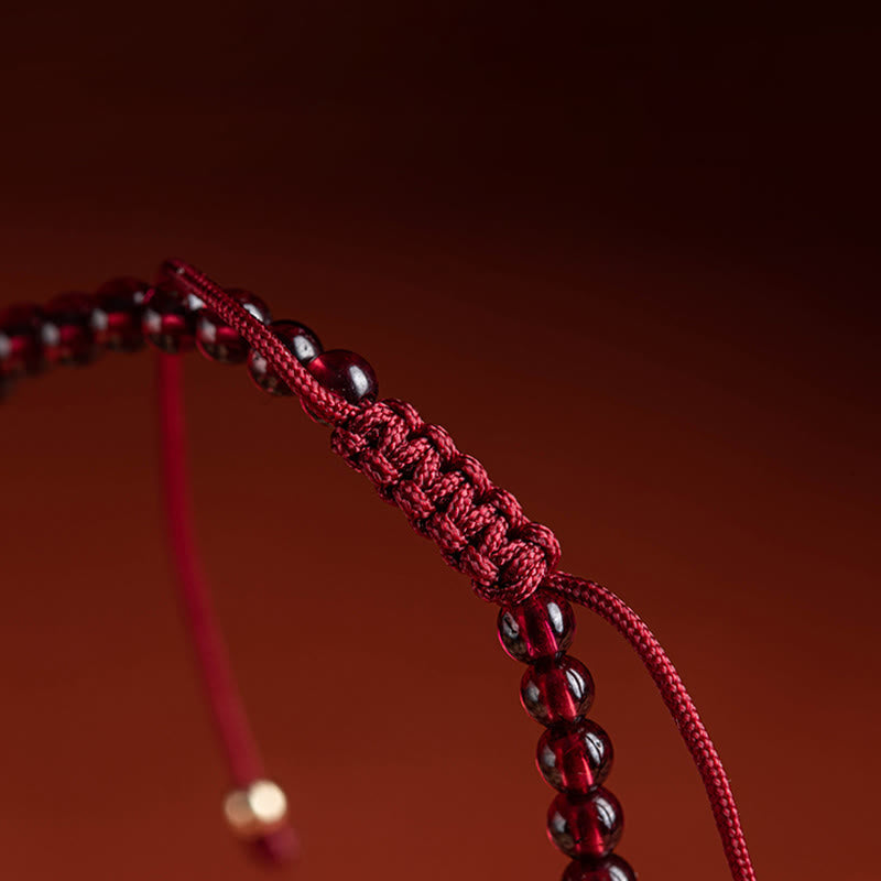 Wear FengShui Garnet Cinnabar PiXiu Blessing Calm String Bracelet