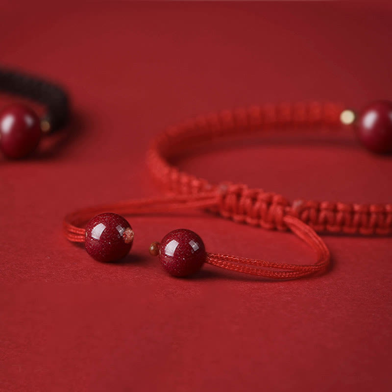 Wear FengShui Lucky Cinnabar Bead Blessing Red String Bracelet