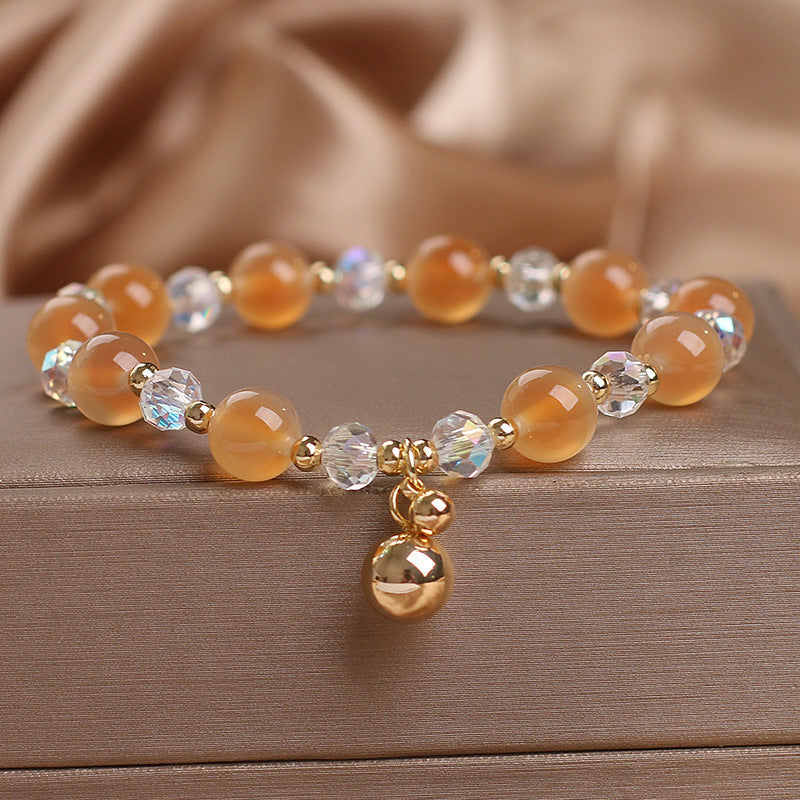 Wear FengShui Candy Agate Healing Harmony Bead Charm Bracelet