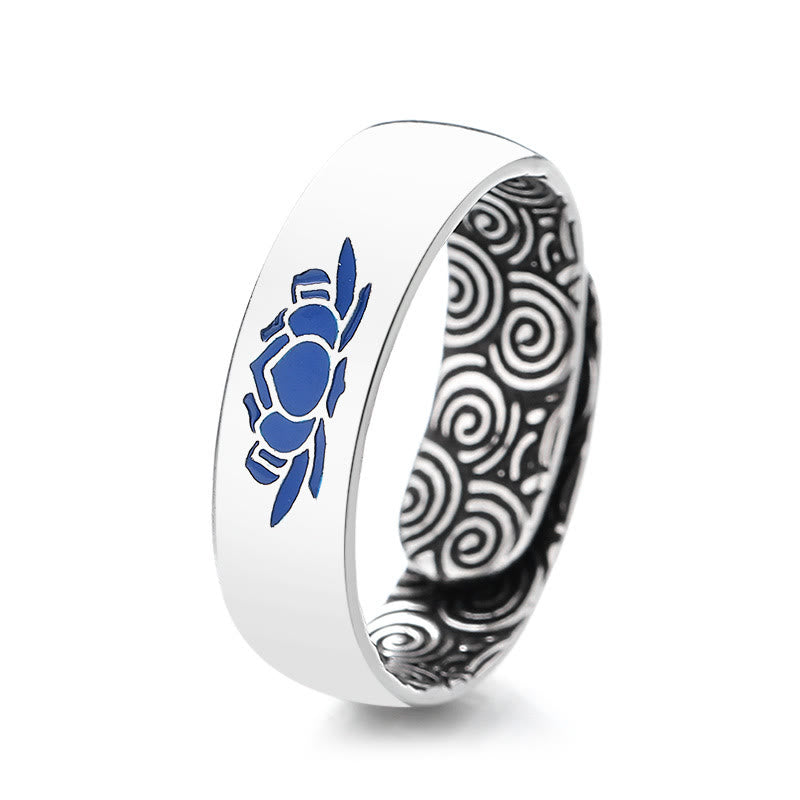 Wear FengShui Tibetan Blue Lotus Auspicious Clouds Copper Enlightenment Ring