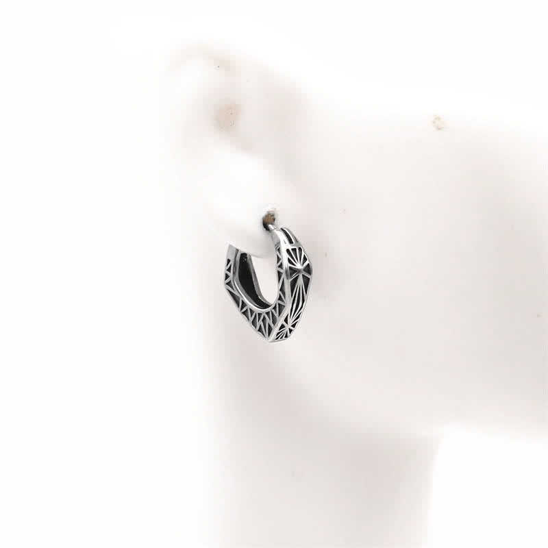 Wear FengShui Viking Hoop Titanium Steel Balance Earrings