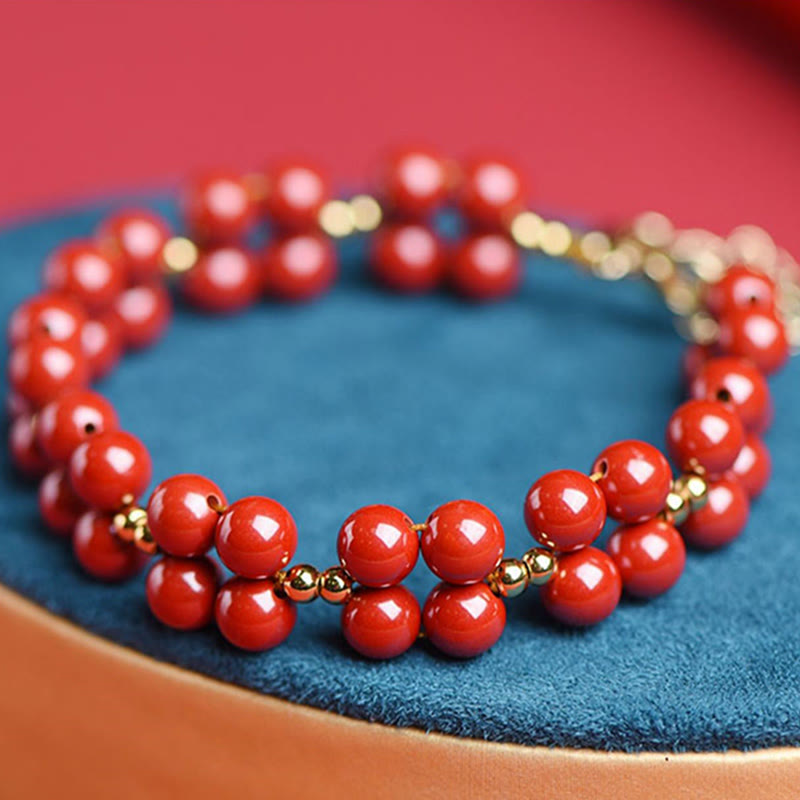 Wear FengShui Natural Cinnabar Beaded Blessing Bracelet