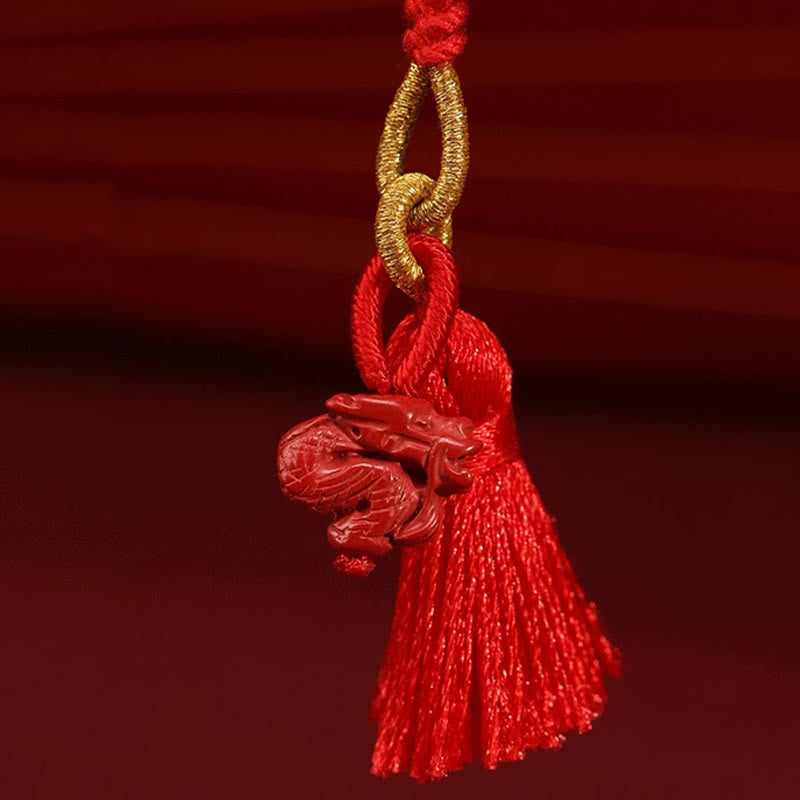 Wear FengShui Natural Cinnabar Dragon Blessing Red String Belly Chain