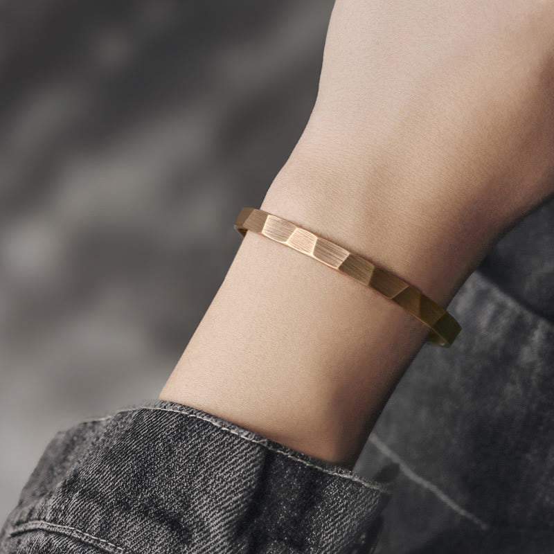 Wear FengShui Vintage Rustic Design Copper Wealth Adjustable Cuff Bracelet