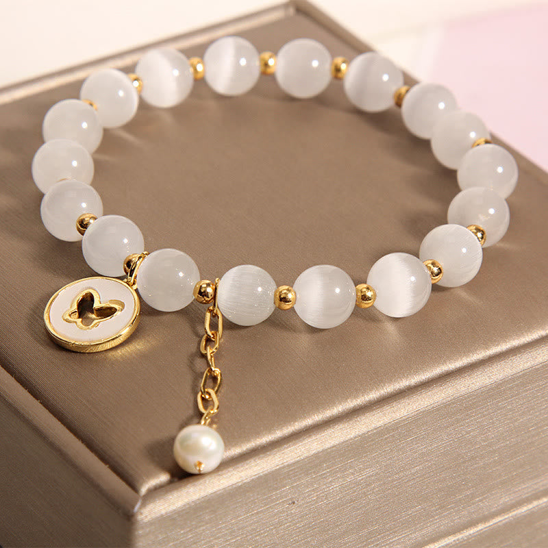Wear FengShui Cat's Eye Butterfly Charm Love Bracelet