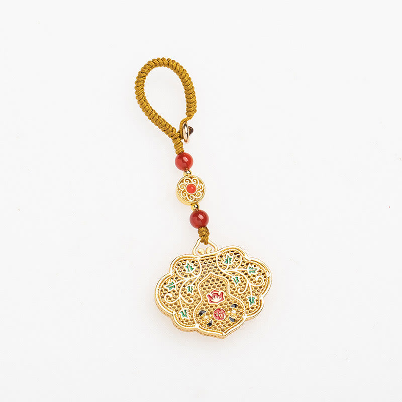 Wear FengShui Lock of Good Wishes Fu Character Luck Blessing Key Chain