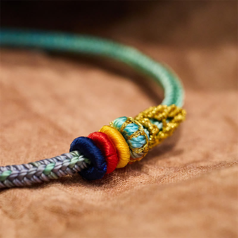 Wear FengShui Colorful Rope Eight Thread Peace Knot Luck Handmade Bracelet