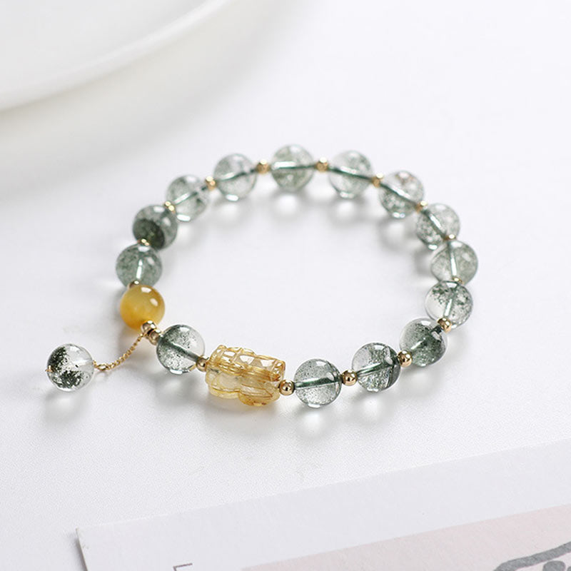 Wear FengShui Green Phantom Citrine PiXiu Confidence Bracelet