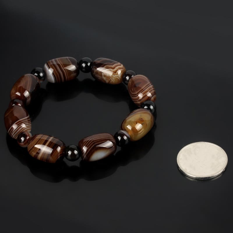 Wear FengShui Natural Sardonyx Courage Happiness Bracelet