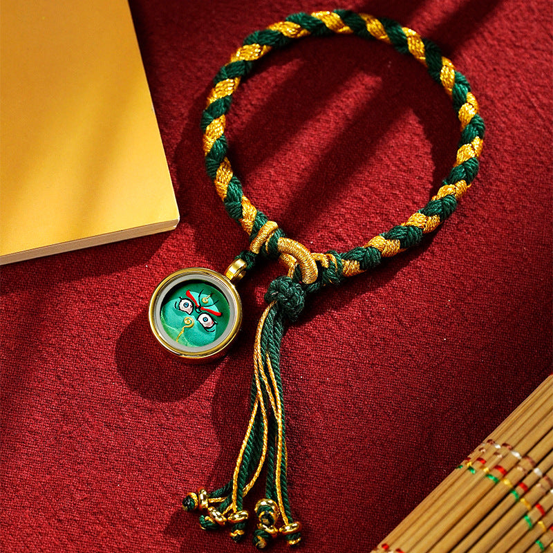 Wear FengShui Handmade Tibetan Five God Of Wealth Dragon Scale Rope Luck Braid Bracelet