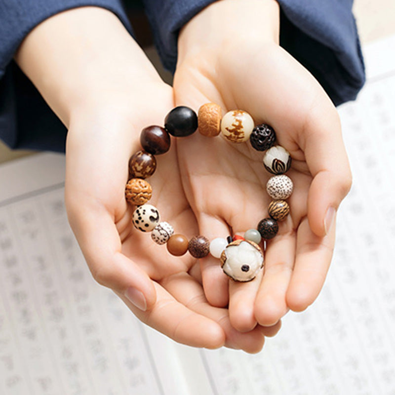 Wear FengShui Bodhi Seed Lotus Wisdom Peace Wrist Mala Bracelet