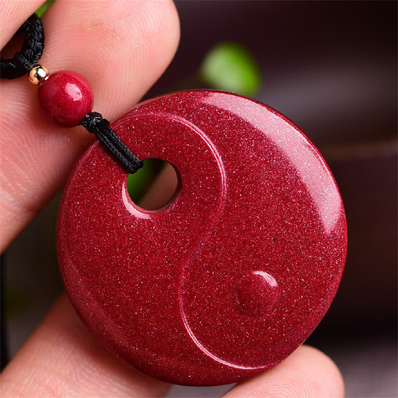 Wear FengShui Laughing Buddha Yin Yang Chinese Zodiac Gourd Natural Cinnabar Blessing Necklace Pendant