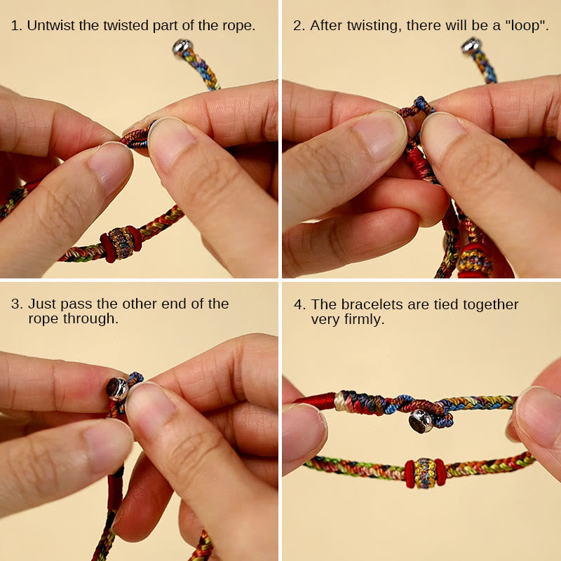 Wear FengShui Handmade Dragon Boat Festival Luck Colorful Rope Child Adult Bracelet