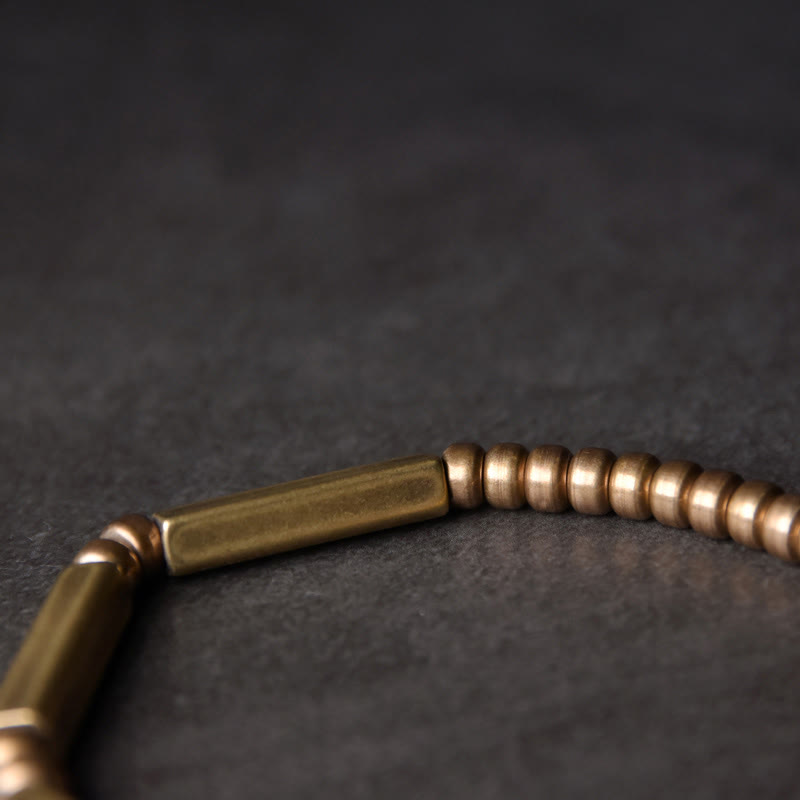 Wear FengShui Tibetan Simple Design Copper Wealth Luck Bracelet