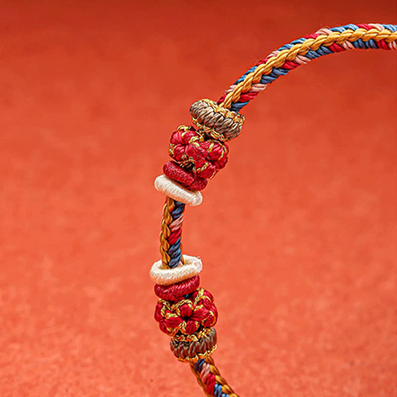 Wear FengShui Handmade Dunhuang Color Luck Braid String Bracelet
