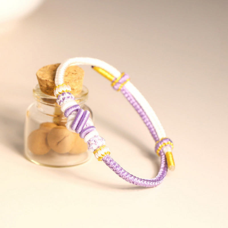 Wear FengShui Two-Color Rope Handcrafted Eight Thread Peace Knot Luck Connection Bracelet