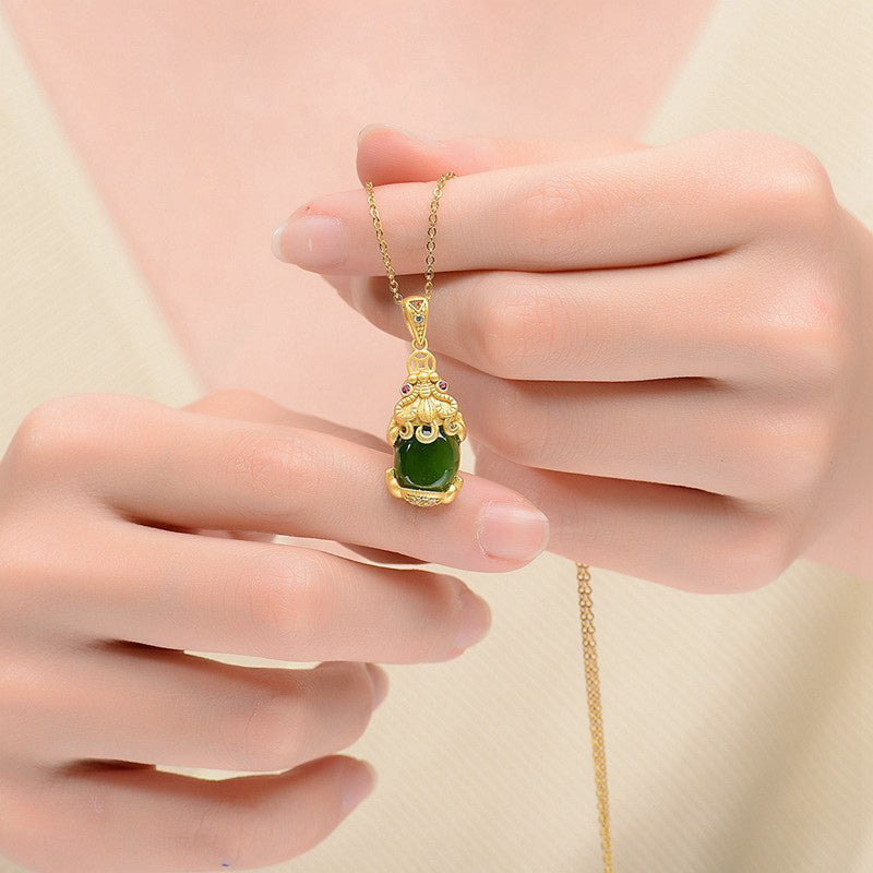 Wear FengShui Natural Jade PiXiu Balance Necklace