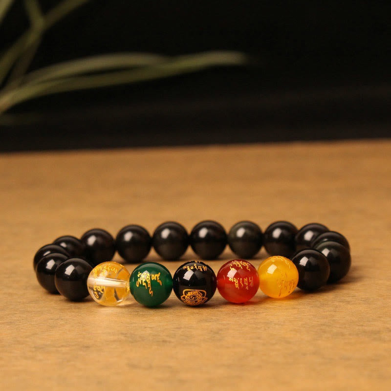 Wear FengShui Five Elements God of Wealth Various Agate Crystal Wealth Bracelet