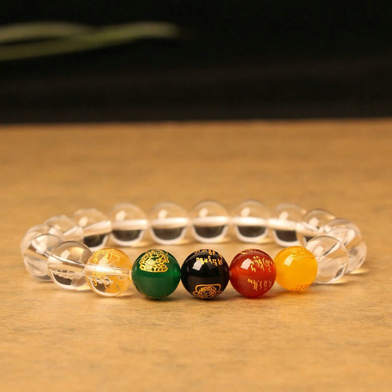 Wear FengShui Five Elements God of Wealth Various Agate Crystal Wealth Bracelet