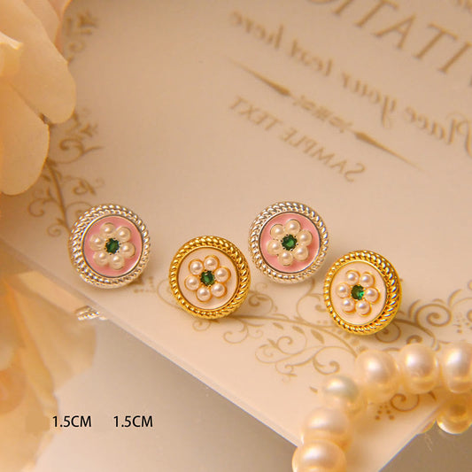 Wear FengShui Enamel Flower Luck Earrings