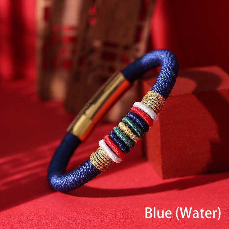 Wear FengShui Tibetan Handmade Colorful King Kong Knot Five Elements Luck Braid String Bracelet