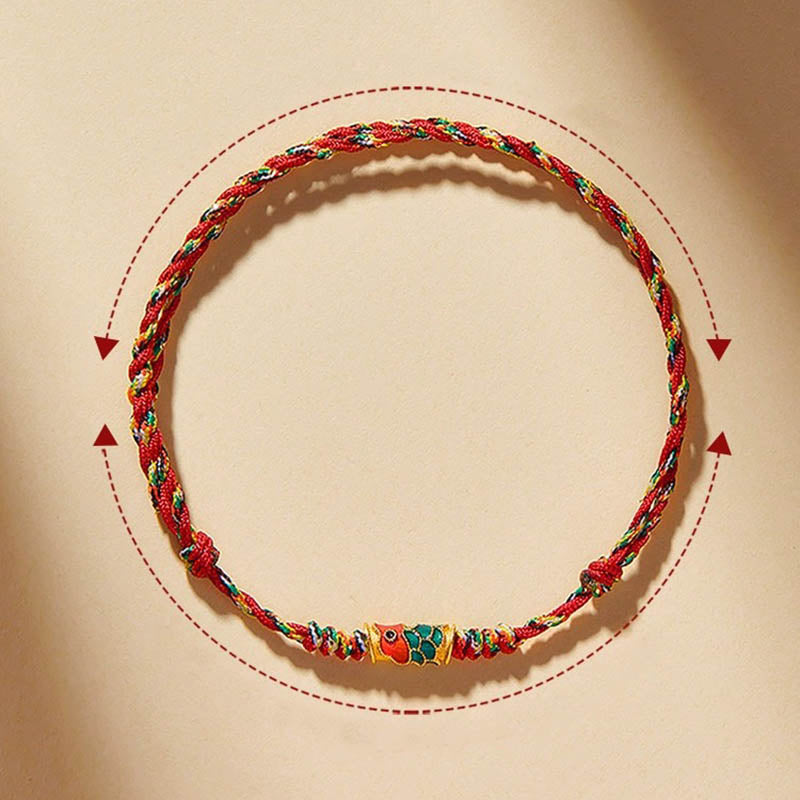 Wear FengShui Handcrafted Koi Fish Wealth Prosperity Braided Rope Bracelet