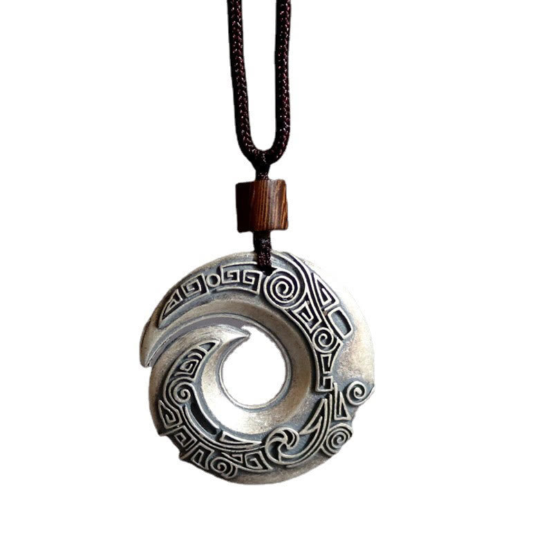 Wear FengShui One's Luck Improves Design Pattern Copper Luck Necklace Pendant