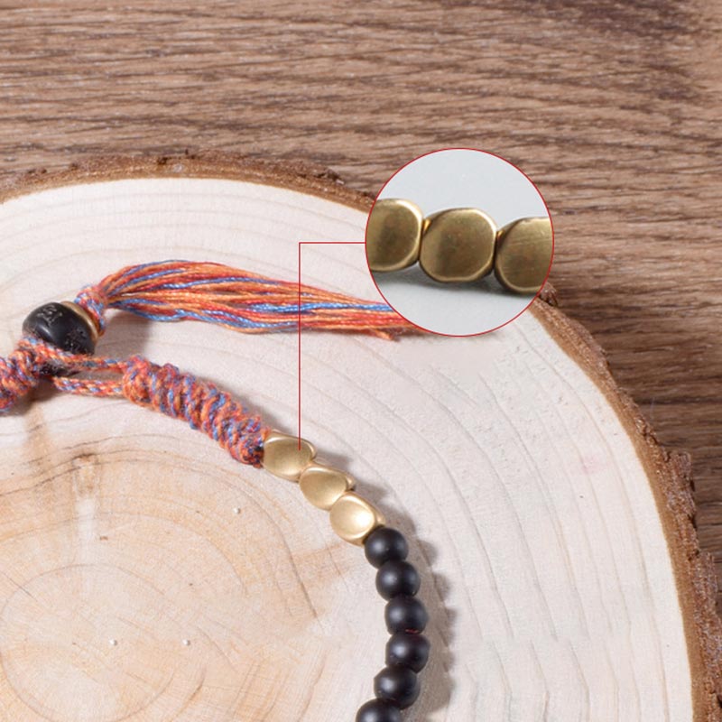Wear FengShui Handmade Tibetan Black Onyx Tassel Bracelet