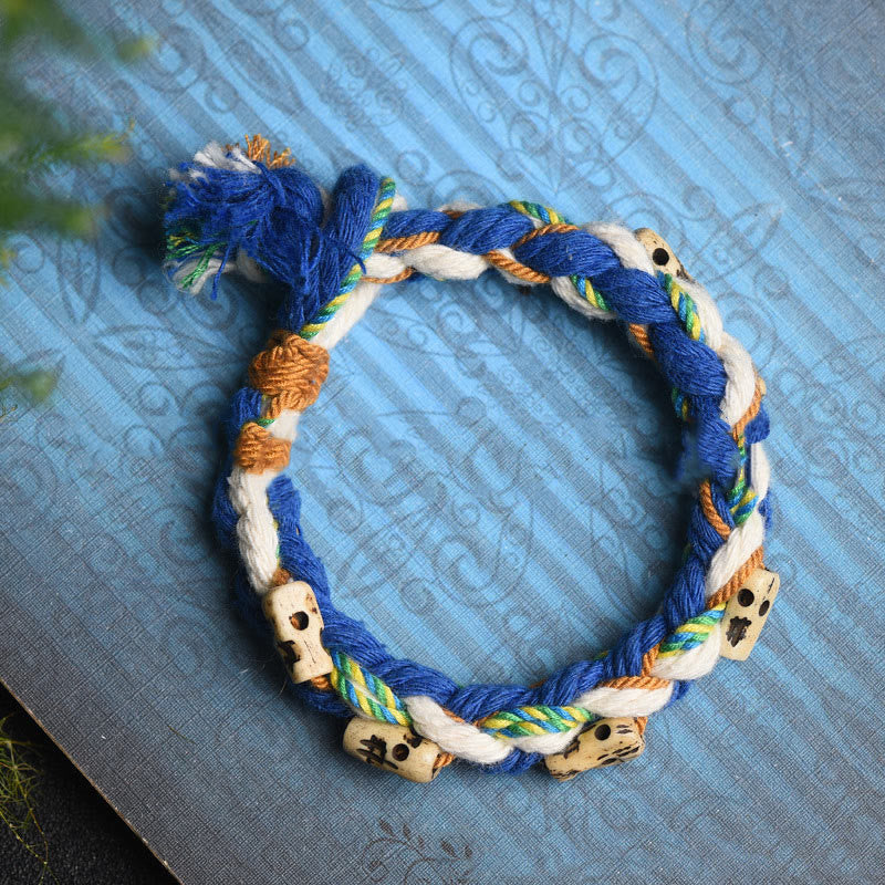 Wear FengShui Tibetan Zakiram Goddess of Wealth Bead Engraved Handmade Luck Bracelet