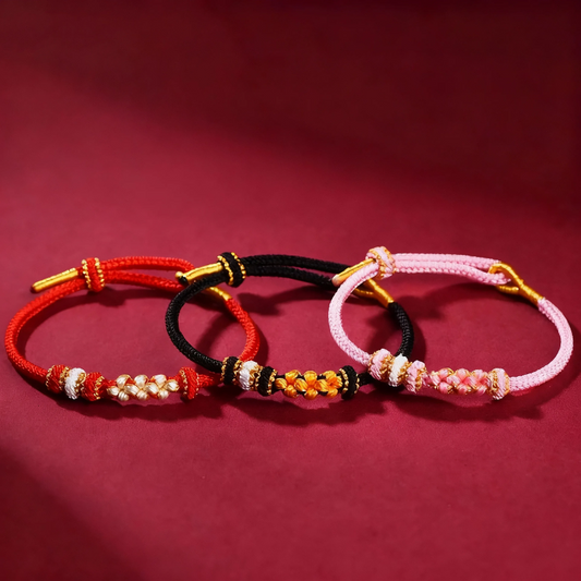 Handmade Red String Couple & Best Friend Bracelet with Double Heart Knot – Adjustable Good Luck Charm