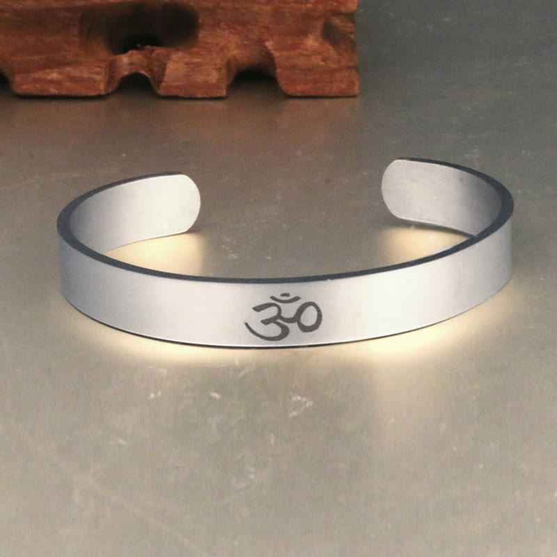 Wear FengShui Tibetan OM Symbol Mindfulness Cuff Bracelet Bangle