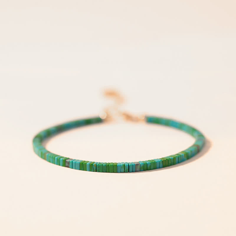 Wear FengShui Turquoise Beaded Friendship Strength Chain Bracelet