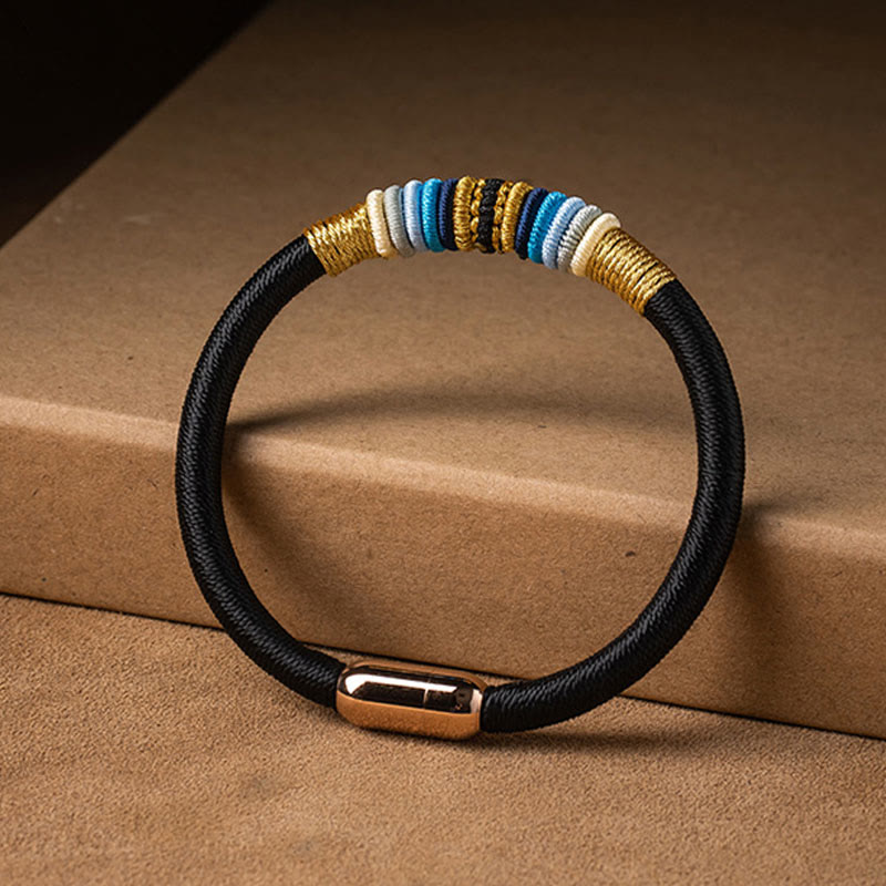 Wear FengShui Tibetan Handmade King Kong Knot Protection Magnetic Buckle Braided Bracelet