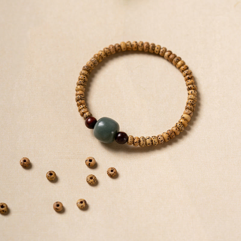 Wear FengShui Bodhi Seed Small Leaf Red Sandalwood Wisdom Bracelet