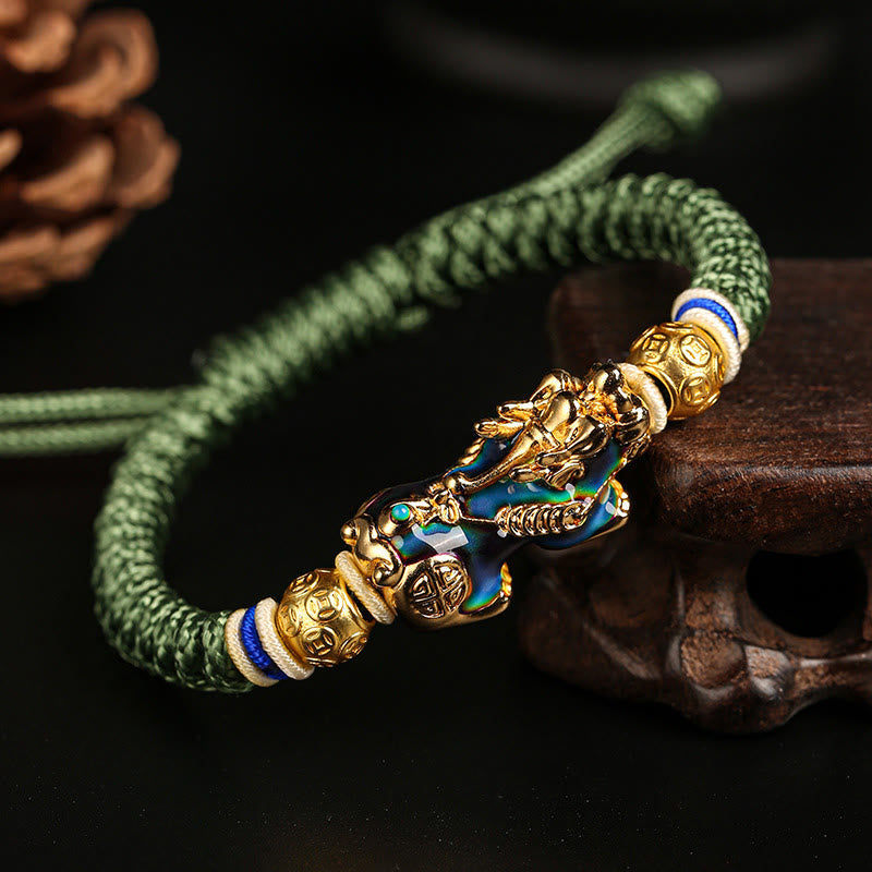 Wear FengShui Feng Shui PiXiu Color Change Copper Coin Beads Wealth String Bracelet