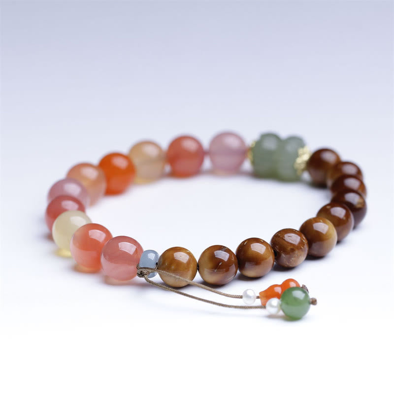Wear FengShui Kuka Seed Yanyuan Agate Hetian Jade Wealth Protection Bracelet