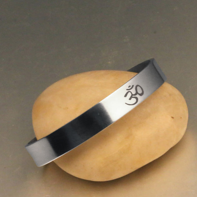 Wear FengShui Tibetan OM Symbol Mindfulness Cuff Bracelet Bangle